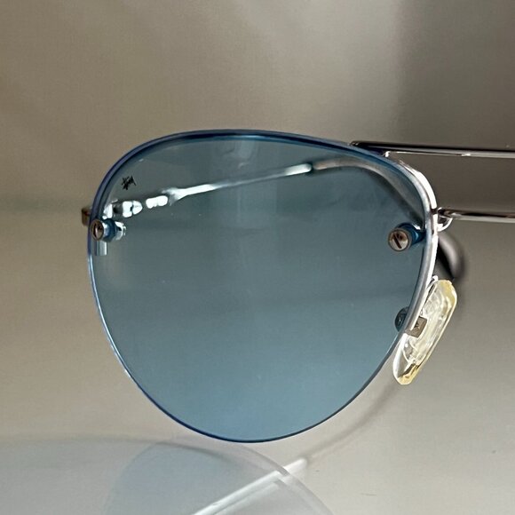 Vintage Stussy Aviator Sunglasses 1998 Women's/Unisex Silver Blue Lens - Picture 10 of 16